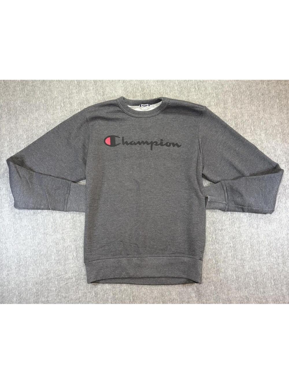 Champion Men’s Crewneck Sweatshirt-Small/Heather Gray/Pullover
